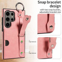 Samsung Galaxy S24 Ultra      Hand Strap PU Card Case    Pink