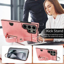 Samsung Galaxy S24 Ultra      Hand Strap PU Card Case    Pink