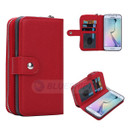 Samsung Galaxy S6 Edge Plus      Zipper Wallet Case    Red