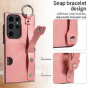 Samsung Galaxy S23 Ultra      Hand Strap PU Card Case    Pink