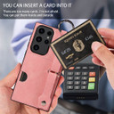Samsung Galaxy S23 Ultra      Hand Strap PU Card Case    Pink