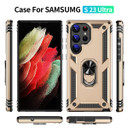 Samsung Galaxy S23 Ultra      Military Armour Ring Case    Gold