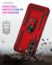 Samsung Galaxy S22+      Military Armour Ring Case    Red