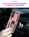 Samsung Galaxy S22+      Military Armour Ring Case    RoseGold