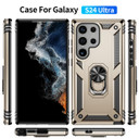Samsung Galaxy S24Ultra      Military Armour Ring Case    Gold