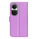 Oppo Reno 10 5G      Pu Wallet Case    [Purple]