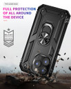 Apple iPhone 14 Pro Military Armour Ring Case Black