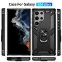 Samsung Galaxy S24Ultra      Military Armour Ring Case    Black