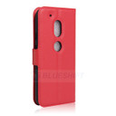 Moto G4 Play      Pu Wallet Case    [Red]