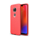 Moto G7/G7Plus Leather Texture Case Red