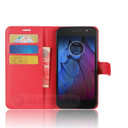 Moto G5S Plus      Pu Wallet Case    [Red]