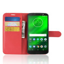 Moto G6 Plus      Pu Wallet Case    [Red]