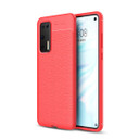 Huawei P40      Leather Texture Case    Red