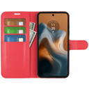 Moto G34      Pu Wallet Case    [Red]