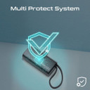 PROMATE 5000mAh Fast Charging Power Bank with USB-C & Lightning Cable, Kick Stand, LED Screen - NANOPACK-5