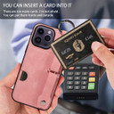 Apple iPhone 14 Pro Max Hand Strap PU Card Case Pink