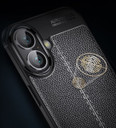 Apple iPhone 16      Leather Texture Case    [Black]
