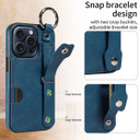 Apple iPhone 15 Pro Hand Strap PU Card Case Navy