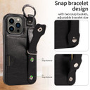 Apple iPhone 13 Pro Hand Strap PU Card Case Black