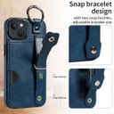 Apple iPhone 13 Hand Strap PU Card Case Navy