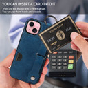 Apple iPhone 15 Hand Strap PU Card Case Navy