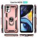 Motorola G22      Military Armour Ring Case    [Rosegold]