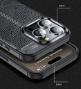 Apple iPhone 16 Pro      Leather Texture Case    [Black]