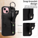 Apple iPhone 15 Hand Strap PU Card Case Black