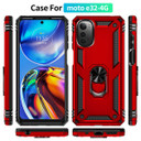 Motorola E32      Military Armour Ring Case    [Red]