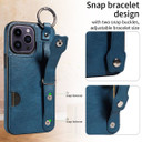 Apple iPhone 14 Pro Max Hand Strap PU Card Case Navy