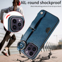 Apple iPhone 14 Pro Max Hand Strap PU Card Case Navy