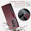 Samsung Galaxy Z Fold 6      Pu Wallet Case    [Maroon]