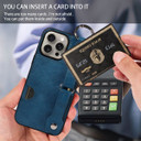 Apple Phone 15 Pro Max Hand Strap PU Card Case Navy