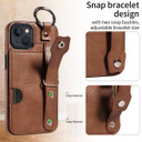 Apple iPhone 13 Hand Strap PU Card Case Brown