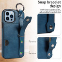 Apple iPhone 13 Pro Max Hand Strap PU Card Case Navy