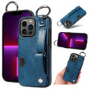 Apple iPhone 13 Pro Hand Strap PU Card Case Navy