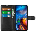 Motorola E32      Pu Wallet Case    [Black]
