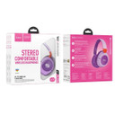 Hoco Stereo Comfortable Bluetooth Headset w/ 25 Hours, MicroSD & Aux Input Modes (W43) [ Grey] 