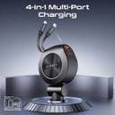 PROMATE 88W Multi-Port In-Car Phone Charger with Dual Retractable USB-C & Lightning Cables - DRIVEGEAR-R2