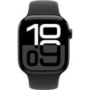Apple Watch Series 10 GPS, 42mm Aluminum Case [ Black Sport Band S/M MWWE3 - Jet Black ]