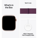 Apple Watch Series 10 GPS, 46mm Aluminum Case [ Plum Sport Loop  A2999 MWWV3 - Rose Gold ]