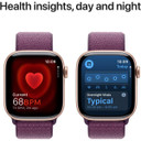 Apple Watch Series 10 GPS, 46mm Aluminum Case [ Plum Sport Loop  A2999 MWWV3 - Rose Gold ]