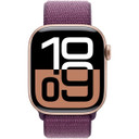 Apple Watch Series 10 GPS, 46mm Aluminum Case [ Plum Sport Loop  A2999 MWWV3 - Rose Gold ]