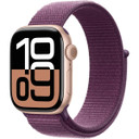 Apple Watch Series 10 GPS, 46mm Aluminum Case [ Plum Sport Loop  A2999 MWWV3 - Rose Gold ]