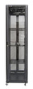 DYNAMIX 45RU Server Cabinet 1200mm Deep (600 x 1200 x 2210mm) Includes 3x Fixed Shelves - 4x Fans - 25x Cage Nuts - 4x Castors & 4x Level Feet. 800kg static load. Glass front door mesh rear door. 6-Way PDU installed