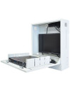 DATATEK Dual Lock Security Cabinet with 5 Outlet PDU & 2x Cooling Fans Supports up to 24 Inch Monitor & 2RU Equipment. Weight Cap up to 30Kgs, PDU Included, 2x Keys Included, Wall Mount. White Colour.
