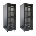 DYNAMIX 45RU Server Cabinet 1200mm Deep (800x1200x2181mm) FLAT PACK 3x fixed shelves - 4x fans - 25x cage nuts - 4x castors - 4x levelling feet Single front & bifold rear mesh doors. 6-Way PDU installed. Black