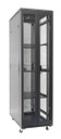 DYNAMIX 45RU Server Cabinet 1200mm Deep (600x1200x2210mm) FLAT PACK. Includes 3x Fixed Shelves - 4x Fans - 5x Cage Nuts - 4x Castors & Level Feet. 800kg static load. Glass front door - mesh rear door. Black
