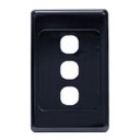 AMDEX Switch Plate ONLY. 3 Gang Wall Face Plate (Accepts Clipsal Style Mechs). Black   