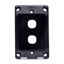 AMDEX Switch Plate ONLY. 2 Gang Wall Face Plate (Accepts Clipsal Style Mechs). Black   